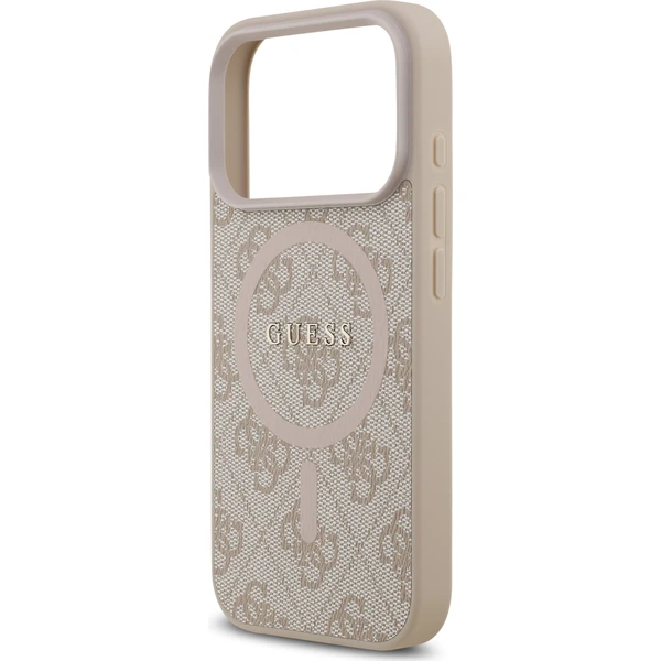 Guess PU Leather 4G Colored Ring MagSafe Zadný Kryt pre iPhone 17 Pro ružový - Puzdra - Obrázok 56e54090c9614ff18fa00493fecf6cc7