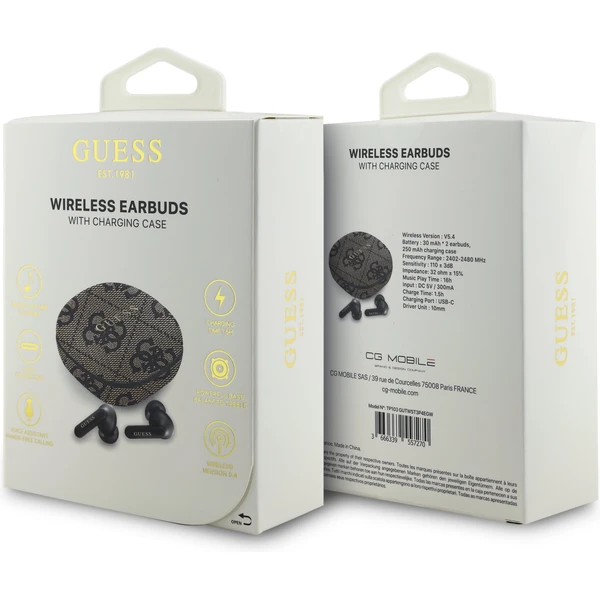 Guess PU 4G Script Logo ENC TWS Bezdrôtové slúchadlá hnedé - Slúchadlá - Obrázok 56f4d867e8df4191a32fb848e914542a