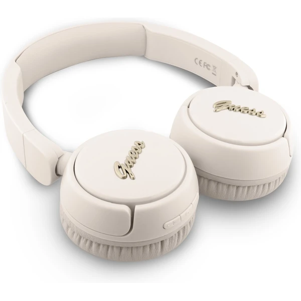 Guess Script Metal Logo bezdrôtové slúchadlá béžové - Slúchadlá - Obrázok 56f6f883791348f8a84a4889f7c0b9d0