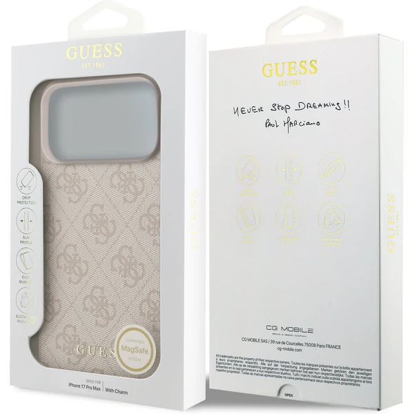 Guess 4G Charm kryt iPhone 17 Pro Max ružový - Puzdra - Obrázok 5721dd4cb6f443cba299f957ee524ce7