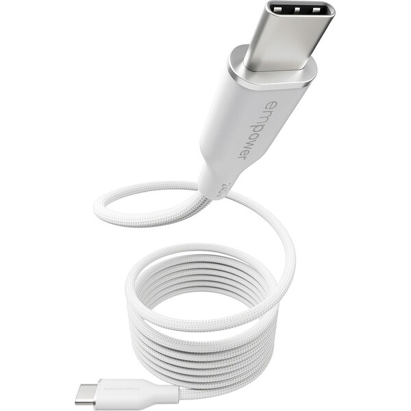 E-shop PanzerGlass USB-C/USB-C magnetický napájací kábel 240W 1,5m biely