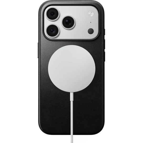 Nomad Modern Leather (Horween) MagSafe kožený kryt iPhone 17 Pro/18 Pro Black - Puzdra - Obrázok 5740ad5c03f848219071fe0c55573a99