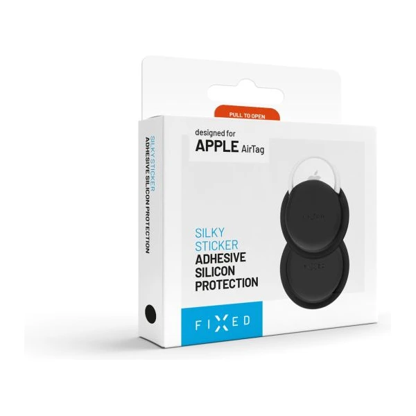 FIXED Silky Sticker silikónové nalepovacie púzdro pre Apple AirTag (2 ks) čierne - Puzdra - Obrázok 578bb3900d5a47218e58c6fe8a2291d1