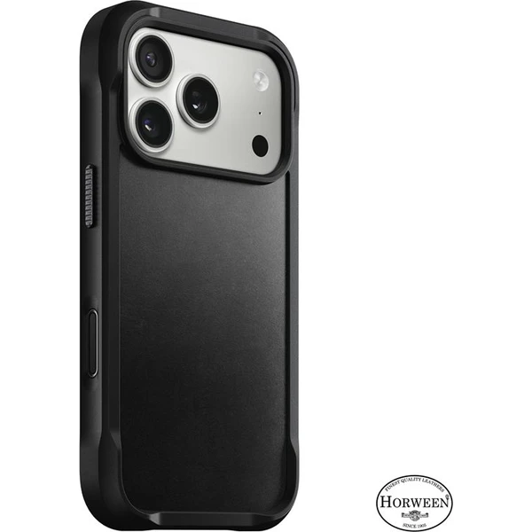 Nomad Rugged Leather Case (Horween) MagSafe kožený kryt iPhone 17 Pro Black - Puzdra - Hlavný obrázok