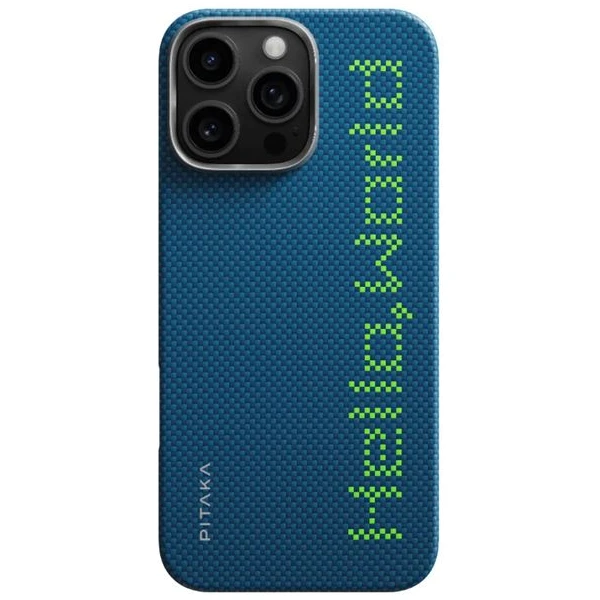 Pitaka Tactile Woven Case kryt iPhone 16 Pre Max Hello World - Puzdra - Obrázok 5795e5d8265d41529b31de64cb54e3f2
