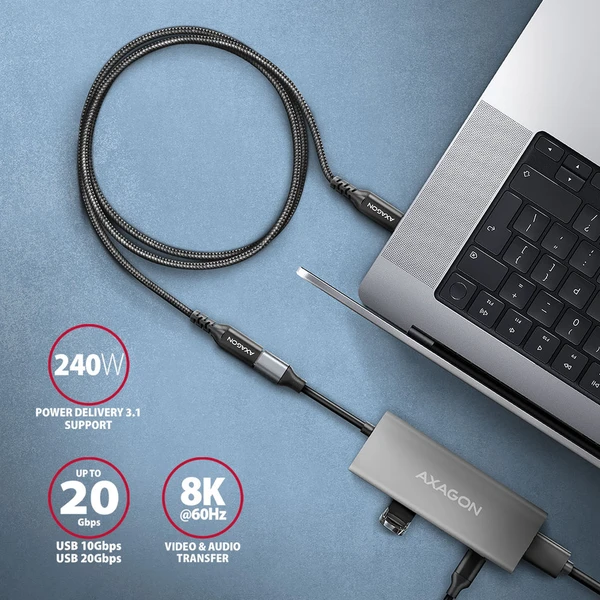 AXAGON BUCM32-CF15AB USB-C/USB-C predlžovací kábel 1,5 m čierny - Káble a redukcie - Obrázok 57O0000J01