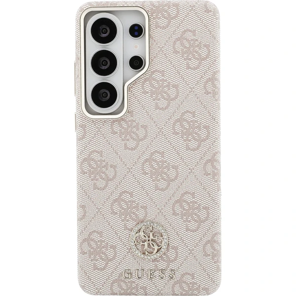 Guess PU koža 4G Strass Logo Zlatý rám Magnetický kryt Samsung Galaxy S26 Ultra ružový - Puzdra - Obrázok 57bc7173abd949f3aa0614214df472eb