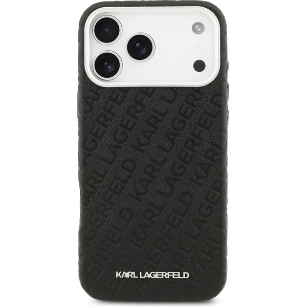 Karl Lagerfeld Grained PU Repeated Logo MagSafe kryt iPhone 17 Pro Max čierny - Puzdra - Obrázok 57d1054182804c4ab596db69c2eb50c9