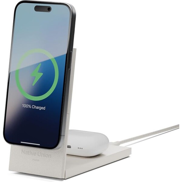E-shop Native Union Rise 2v1 Qi2 (MagSafe) bezdrôtová nabíjačka šedá