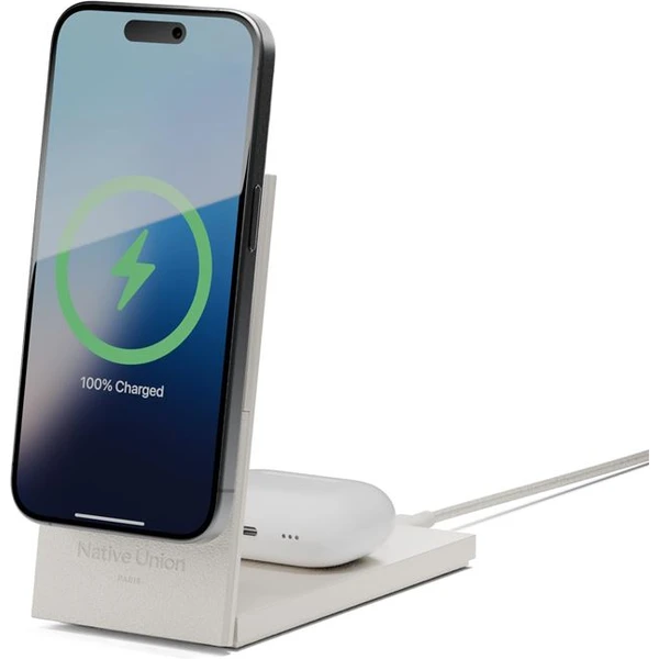 Native Union Rise 2v1 Qi2 (MagSafe) bezdrôtová nabíjačka šedá - Nabíjačky - Hlavný obrázok