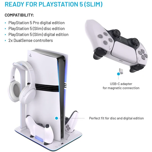 FIXED Dokovacia stanica pre PlayStation 5 (Pro/Slim) s vetrákmi biela - Nabíjačky - Obrázok 57fa045e6f214c34afee8843ce5abed2