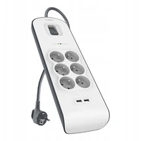 Belkin prepäťová ochrana BSV604, 6 zásuviek, 2xUSB/2.4A, 2m - Prepäťové ochrany
