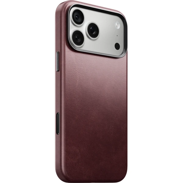 Nomad Traditional Leather (Horween) MagSafe kožený kryt iPhone 17 Pro Max/18 Pro Max Burgundy - Puzdra - Hlavný obrázok