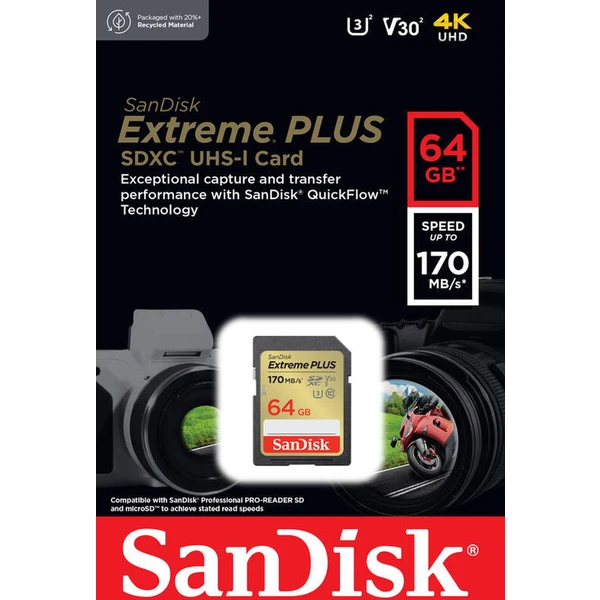 SanDisk Extreme Plus SDXC 64GB - Pamäťové karty - Obrázok 5832000P01