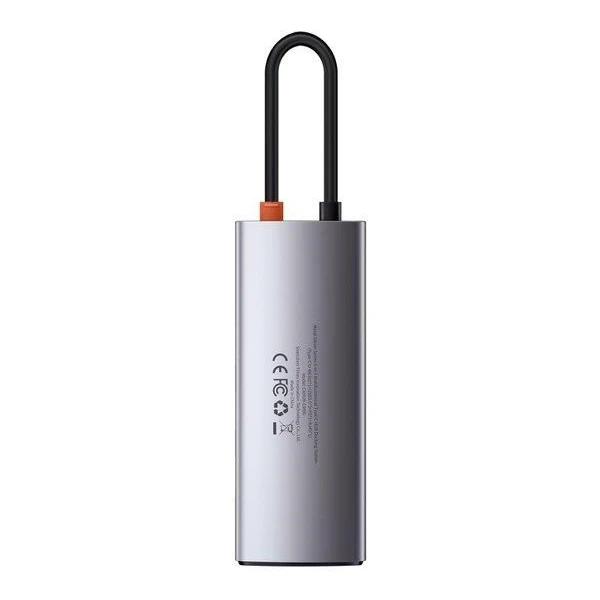 Baseus Metal Gleam 5v1 HUB Type-C (USB-C PD 100W, 3* USB 3.0, HDMI) sivý - USB huby - Obrázok 584SF00101