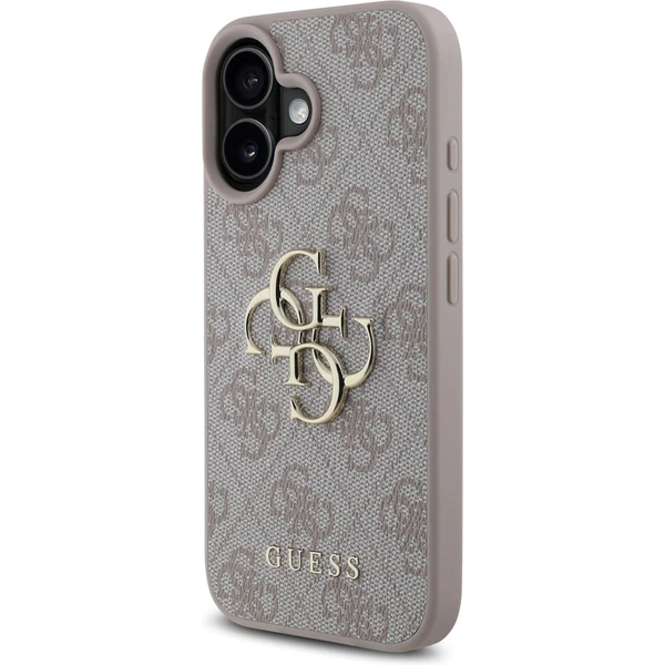 Guess PU 4G Metal Logo kryt pre iPhone 16 ružový - Puzdra - Obrázok 588451ade44c4884ac399d3a11138b34