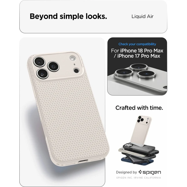 Spigen Liquid Air kryt iPhone 18 Pro Max/17 Pro Max natural titanium - Puzdra - Obrázok 58883462e06548cea159e204d1881982