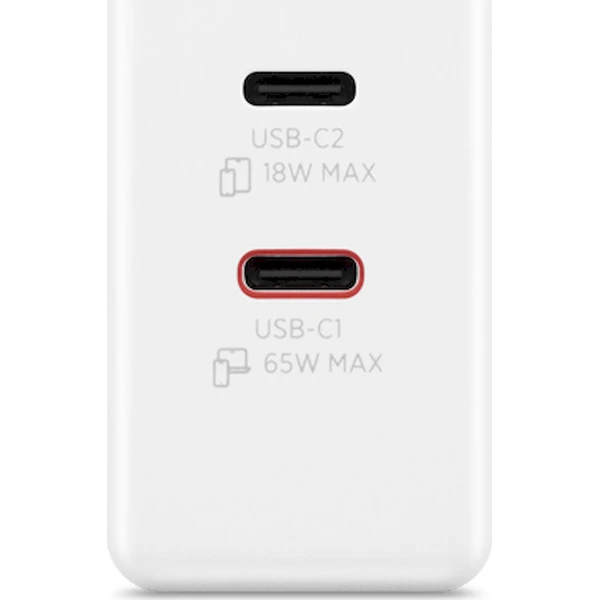 Lenovo Dual USB-C 65W GaN nabíjací adaptér biely - Nabíjačky - Obrázok 58BM000K01