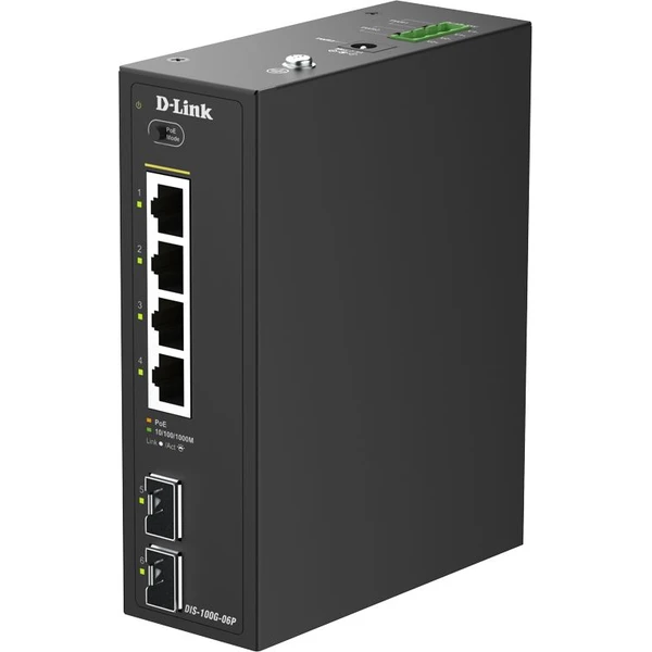 D link 6-portový Gigabitový priemyselný PoE+ nespravovaný switch - Switche - Obrázok 58CL000K01
