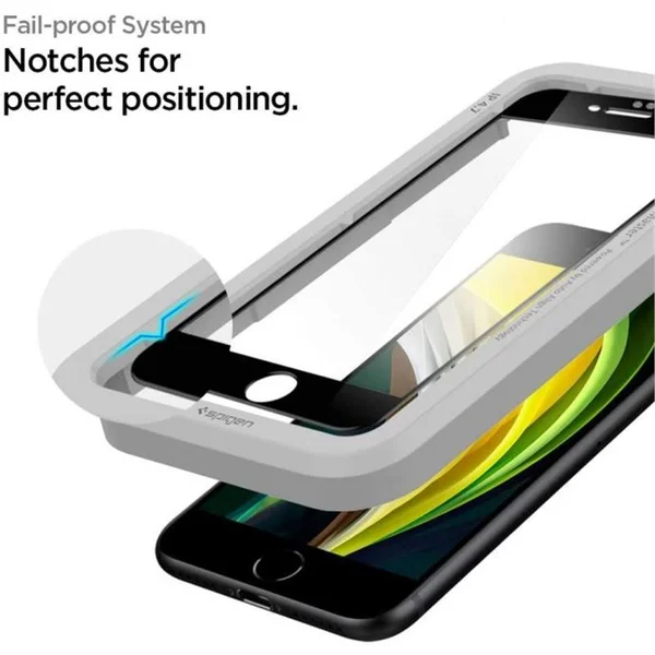 Spigen 3D tvrdené sklo Align FC Apple iPhone SE/8/7 čierne - Ochranné fólie a sklo - Obrázok 58CP300301