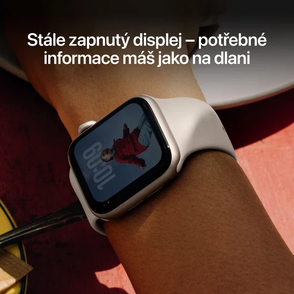 Apple Watch SE 3 (2025) Cellular 44mm Hviezdne biely hliník s hviezdne bielym športovým remienkom M/ - Inteligentné hodinky - Obrázok 58PH000K01