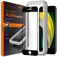 Spigen 3D tvrdené sklo Align FC Apple iPhone SE/8/7 čierne - Ochranné fólie a sklo