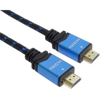 PremiumCord HDMI 2.0b/HDMI 2.0b opletený kábel s ethernetom 4K 3m čierny - Káble a redukcie