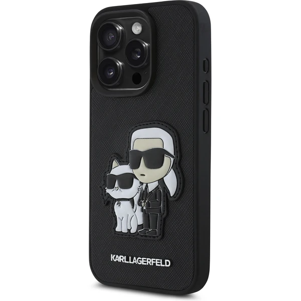 Karl Lagerfeld PU Saffiano Karl and Choupette kryt iPhone 15 Pro Max čierny - Puzdra - Obrázok 58c3785926634f55a9567e14b1b2ae08