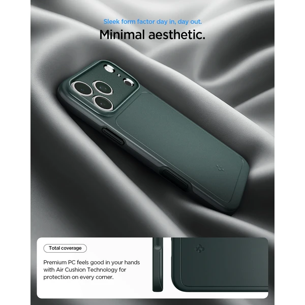 Spigen Thin Fit MagSafe kryt iPhone 18 Pro/17 Pro abys green - Puzdra - Obrázok 58d3dcf5b1c345aeaa007711c59c1de9