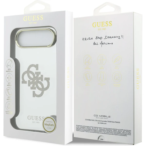 Guess PC/TPU Mirror 4G Glitter Logo MagSafe kryt iPhone Air zlatý - Puzdra - Obrázok 58ea2321cbf3410e8d176c047ef8aa45