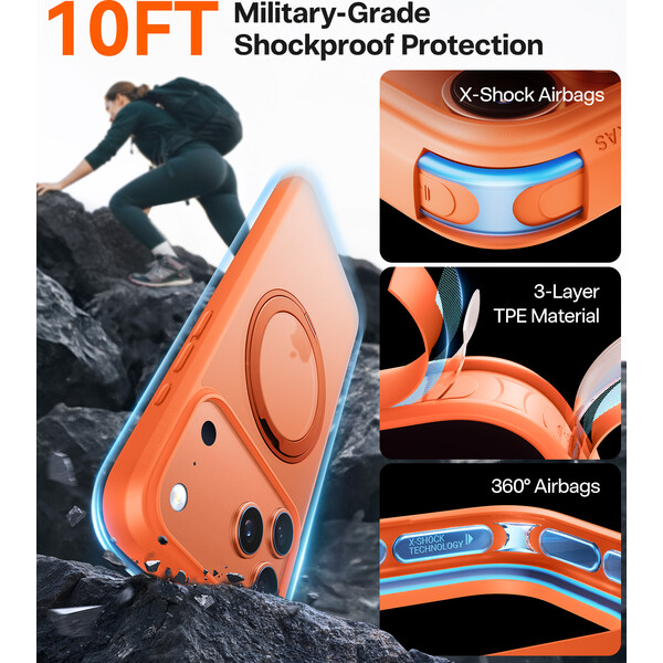 Torras Ostand Pro MagSafe kryt iPhone 17 Pro energy orange - Puzdra - Obrázok 58f7efd6ae924d129397790dc583f107