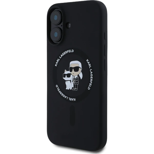 Karl Lagerfeld Liquid Silicone Karl a Choupette MagSafe kryt iPhone 16 čierny - Puzdra - Obrázok 58fd67a9437a44c48f82c9517a3d4cde
