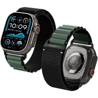 Spigen Fabric Band (hook) remienok Apple Watch 49/46/45/44mm čierny/zelený - Remienky