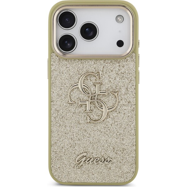 Guess PU Fixed Glitter 4G Metal Frame kryt iPhone 17 Pro zlatý - Puzdra - Obrázok 590fad0df2fe4ec0956661d0ec50ddd8