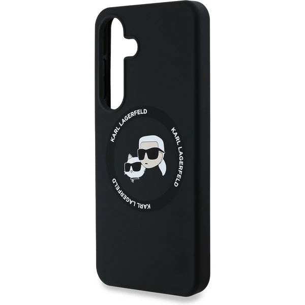 Karl Lagerfeld Liquid Silicone K&CH Heads MagSafe kryt Samsung Galaxy S25 čierny - Puzdra - Obrázok 5914c75a3bf74b8a908206082eb00a47