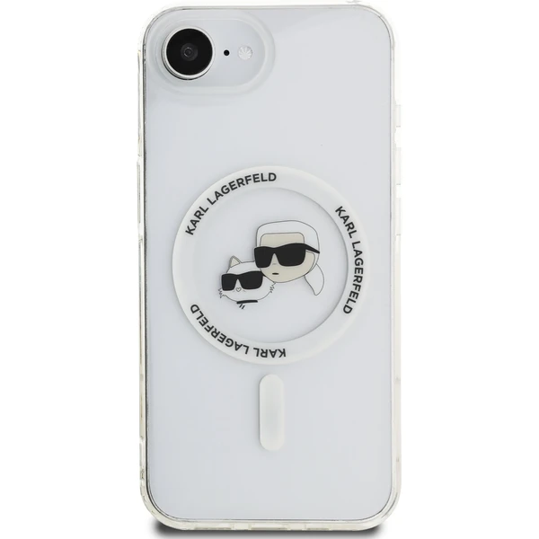 Karl Lagerfeld IML K&CH Heads kovový rám MagSafe kryt iPhone 17e/16e priehľadný - Puzdra - Obrázok 5914f26cdbd64dcc820f6fafc3c458c2