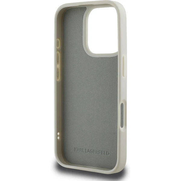 Karl Lagerfeld 3D Rubber Double Heads kryt iPhone 16 Pre béžový - Puzdra - Obrázok 5928ef72fe764d69a54aef59d94c52a4
