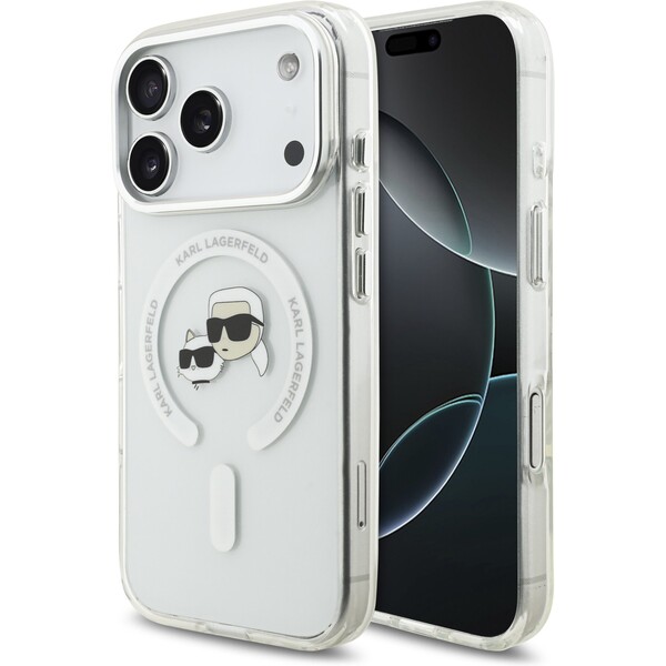 E-shop Karl Lagerfeld IML K&CH Heads Metal Frame MagSafe kryt iPhone 17 Pro číry