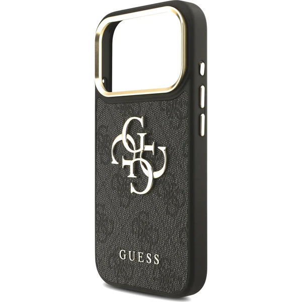 Guess PU Leather 4G Metal Logo Gold Frame Zadný kryt pre iPhone 18 Pro Black - Puzdra - Obrázok 5961c868deb34af08ad83fc13f55be5f