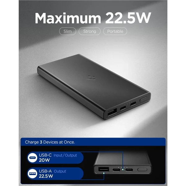 Spigen Essential powerbanka 10000mAh (22.5W) čierna (EA2210) - Powerbanky - Obrázok 596953700fee4371981664d829801a2d