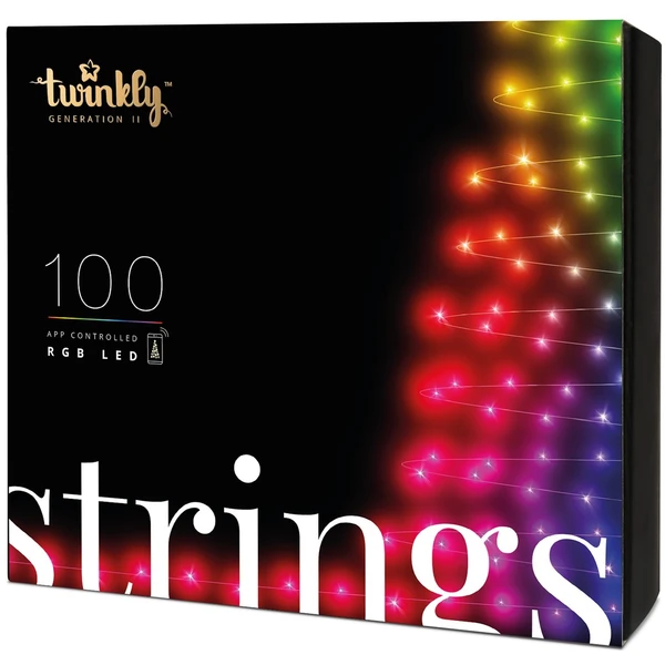 Twinkly Strings Multi-Color inteligentné žiarovky na stromček 100 ks 8m čierny kábel - Svietidlá - Hlavný obrázok