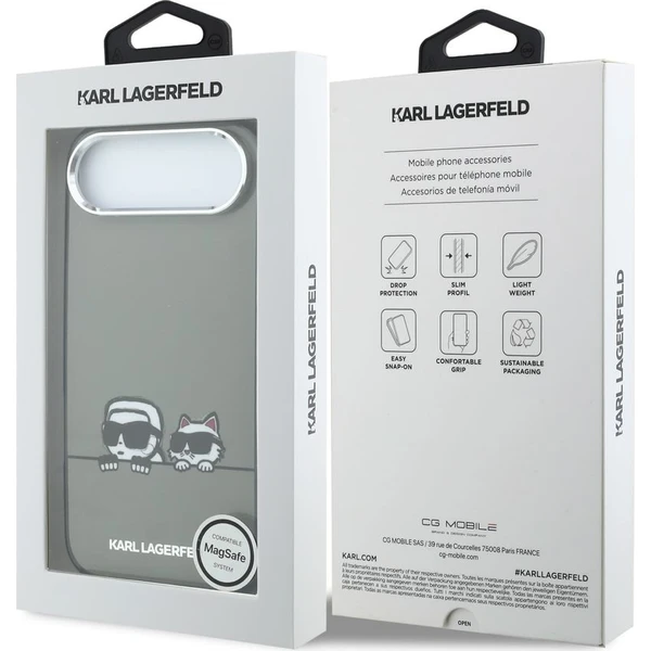 Karl Lagerfeld IML K&CH Heads Logo MagSafe kryt iPhone Air čierny - Puzdra - Obrázok 597f452079384dbaafd176488790384f