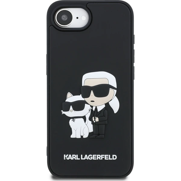 Karl Lagerfeld 3D Rubber Karl a Choupette kryt iPhone 17e/16e čierny - Puzdra - Obrázok 598f6683d079489bbb38ce426514e6bd