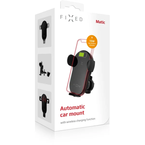 FIXED Matic 15W automatický držiak do auta s bezdrôtovým nabíjaním, čierny - Držiaky - Obrázok 59AR300301