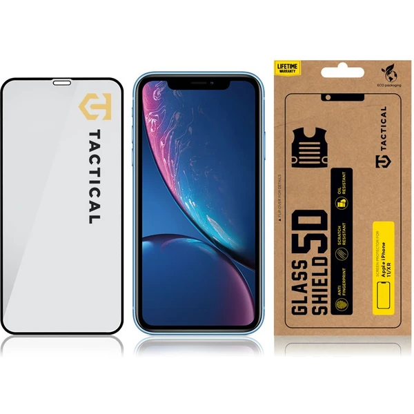 Tactical Glass Shield 5D sklo pre iPhone 11/XR čierne - Ochranné fólie a sklo - Obrázok 59JH100501