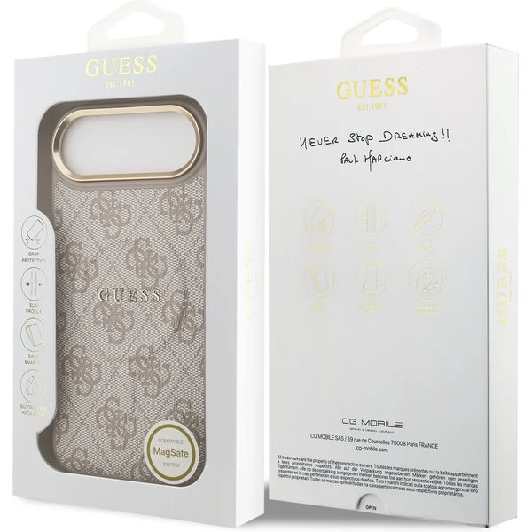 Guess PU Leather 4G Gold Frame MagSafe kryt iPhone Air ružový - Puzdra - Obrázok 59a7a083f9644355a8caaadaf92ff3cd