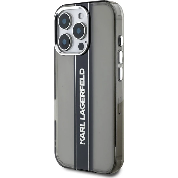Karl Lagerfeld IML Stripe Logo kryt iPhone 16 Pro Max čierny - Puzdra - Obrázok 59c6bcefeafa4b01a913204a42dd6fc4
