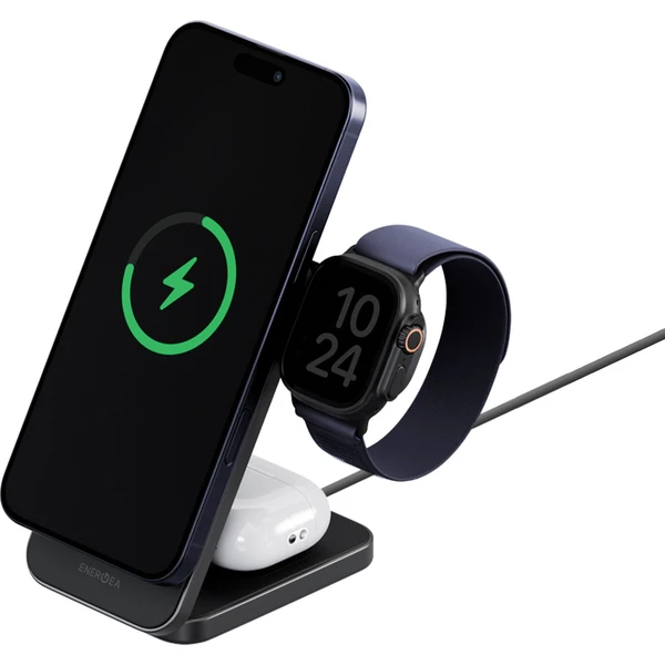ENERGEA MagTrio 2 MagSafe 3v1 (Qi2) 25W nabíjačka tmavo sivá - Nabíjačky - Obrázok 59d6eaea4edc4b2e9161811c366f0943