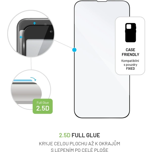 FIXED 2,5 D Full-Cover tvrdené sklo 0,33 mm Apple iPhone 13 Pro Max/14 Plus čierne - Ochranné fólie a sklo - Obrázok 5ADWF00101