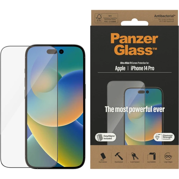 PanzerGlass™ Ultra-Wide Fit sklo iPhone 14 Pro s inštalačným rámčekom - Ochranné fólie a sklo - Obrázok 5AKG100501